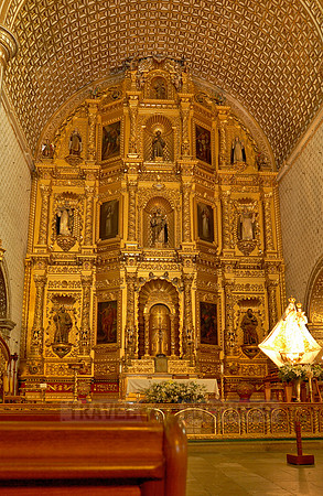 gold and stucco, high altar and ceiling richly decorated with gold