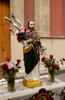 Jesus figure decorated with flowers