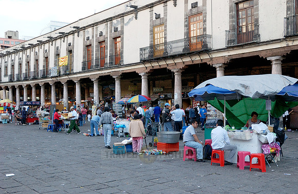 Food stalls in the Plaza Santo Domingo