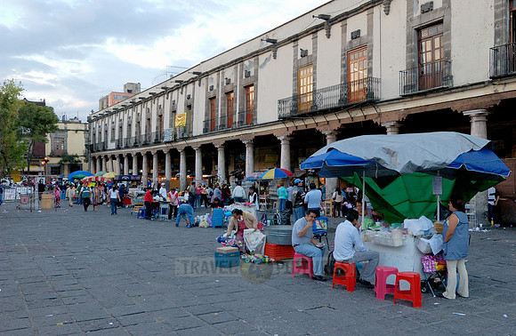 Food stalls in the Plaza Santo Domingo