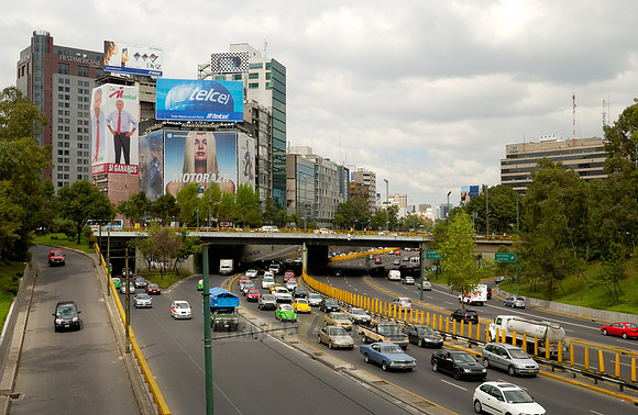 Road traffic on a main road