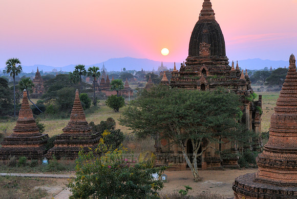 sunset over Bagan