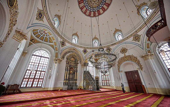 interior shot of Azizia Mosque, Konya