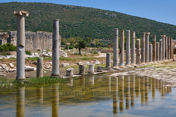 collonnaded harbor street of Patara