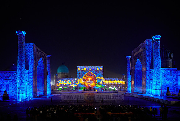 3D projection show on Registan of Samarkand