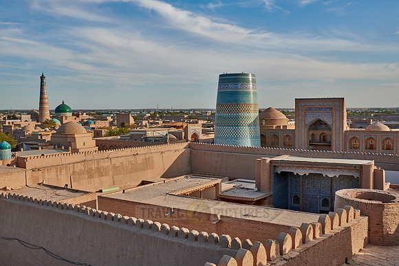 Panorama of ancient city of Khiva, Uzbekistan