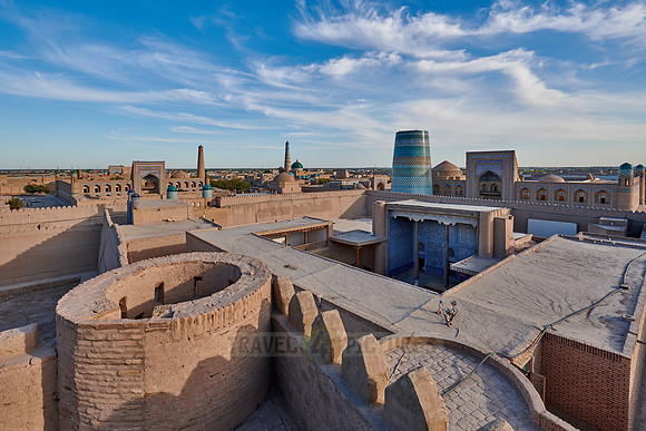 Panorama of ancient city of Khiva, Uzbekistan