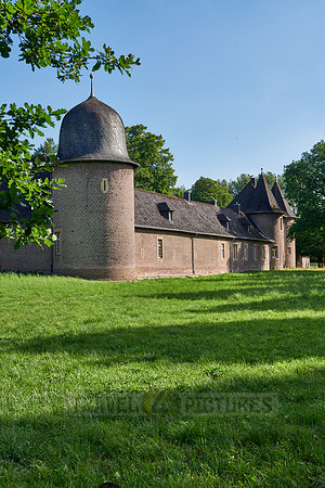 outer wall and gate to private Rimburg castle, Uebach-Palenberg
