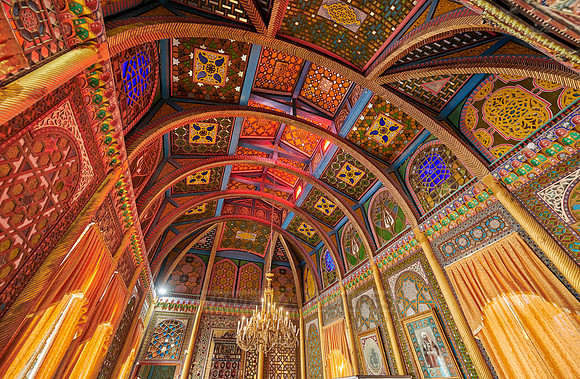 colorful ceiling in Summer Residential Palace Sitorai Mohi Khosa