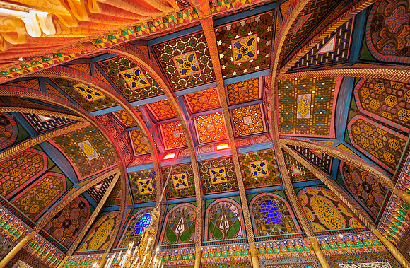 colorful ceiling in Summer Residential Palace Sitorai Mohi Khosa