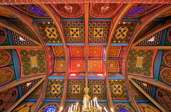 colorful ceiling in Summer Residential Palace Sitorai Mohi Khosa