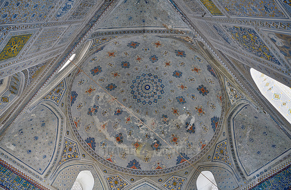 interior shot of Kok Gumbaz Mosque inside Ancient complex Dorut Tilavat