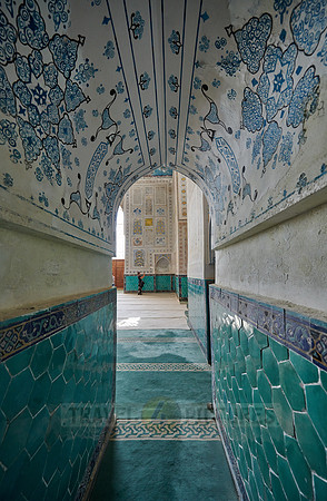 interior shot of Kok Gumbaz Mosque inside Ancient complex Dorut Tilavat