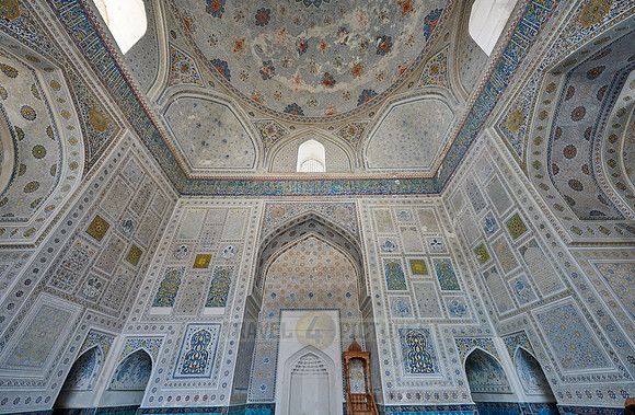 interior shot of Kok Gumbaz Mosque inside Ancient complex Dorut Tilavat