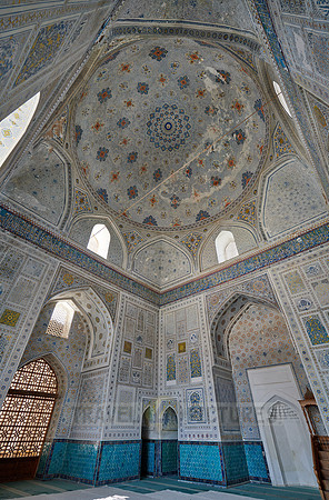 interior shot of Kok Gumbaz Mosque inside Ancient complex Dorut Tilavat