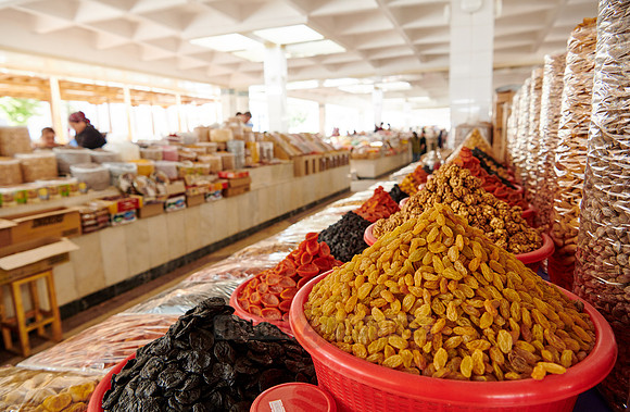 food stalls on Siyob Bazaar, Samarkand