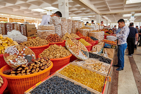 food stalls on Siyob Bazaar, Samarkand