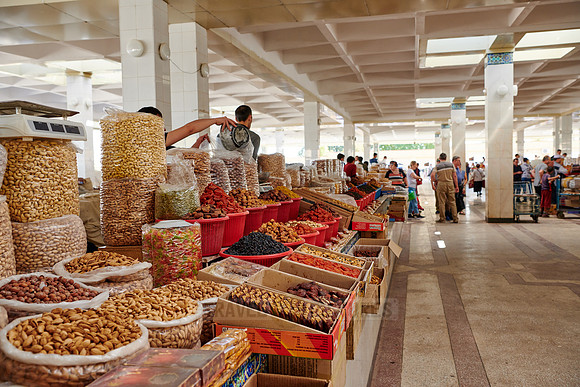 food stalls on Siyob Bazaar, Samarkand