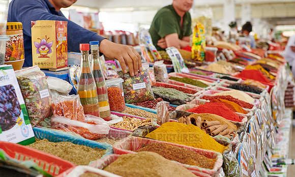 food stalls on Siyob Bazaar, Samarkand