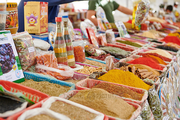 food stalls on Siyob Bazaar, Samarkand