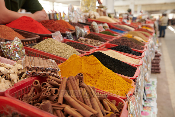 food stalls on Siyob Bazaar, Samarkand