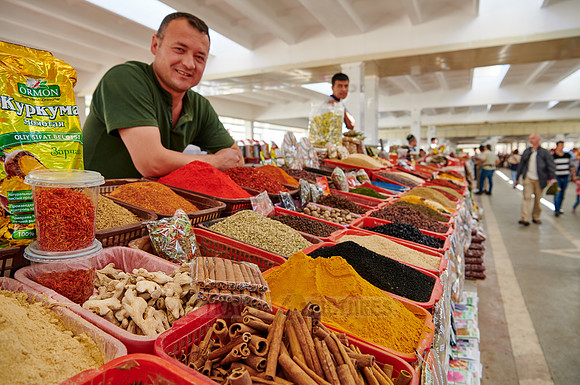 food stalls on Siyob Bazaar, Samarkand