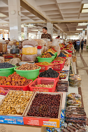 food stalls on Siyob Bazaar, Samarkand