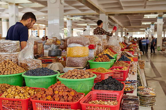 food stalls on Siyob Bazaar, Samarkand