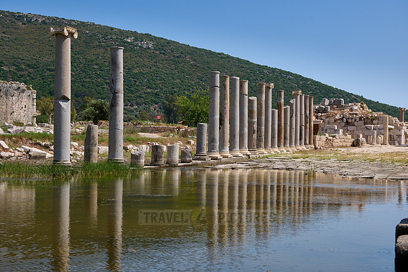 collonnaded harbor street of Patara