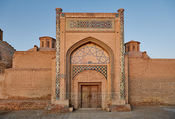 entrance gate to Amir Alim Khan Madrassa