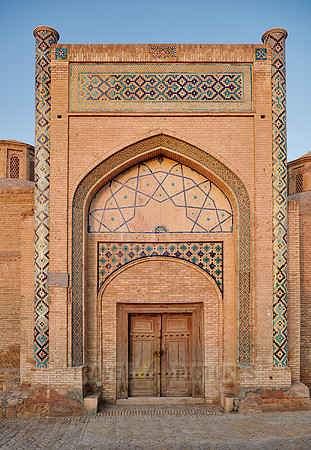 entrance gate to Amir Alim Khan Madrassa