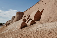 city wall of Itchan-Kala with included graves