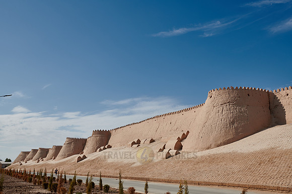 city wall of Itchan-Kala with included graves