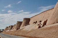 city wall of Itchan-Kala with included graves