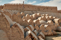 city wall of Itchan-Kala with included graves