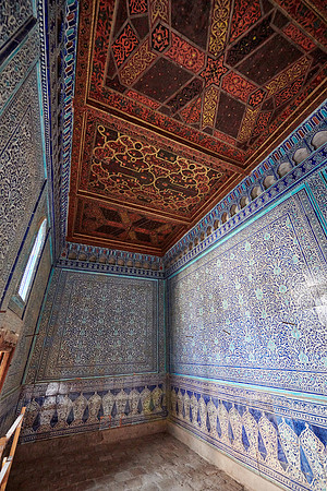 Tiled walls in the harem of  Tash Hauli, Itchan-Kala