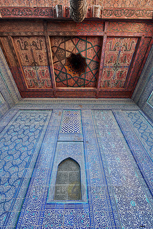 Tiled walls in the harem of  Tash Hauli, Itchan-Kala