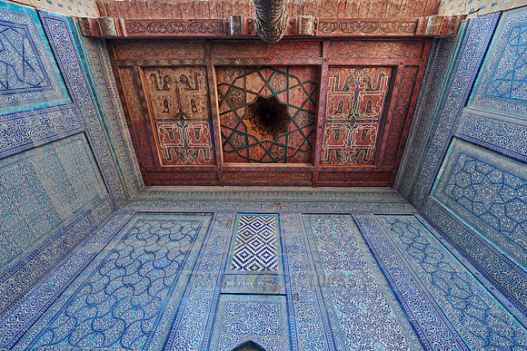 Tiled walls in the harem of  Tash Hauli, Itchan-Kala