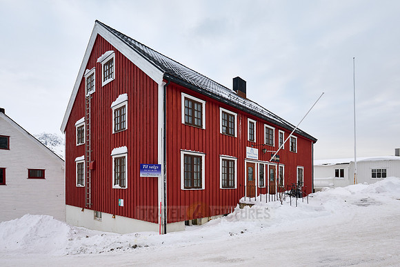 colorful wooden buildings of Henningsvær, Lofoten