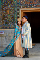 bridal couple in traditional clothes