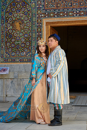 bridal couple in traditional clothes
