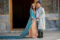 bridal couple in traditional clothes