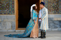 bridal couple in traditional clothes