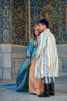 bridal couple in traditional clothes