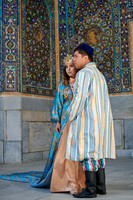 bridal couple in traditional clothes