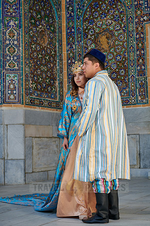 bridal couple in traditional clothes
