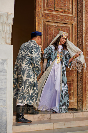 bridal couple in traditional clothes
