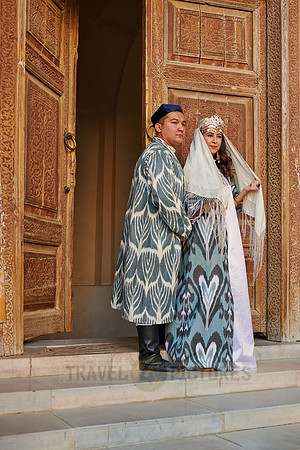 bridal couple in traditional clothes
