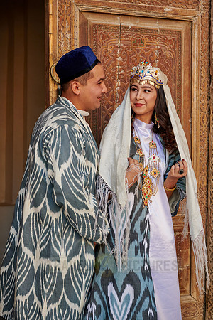 bridal couple in traditional clothes