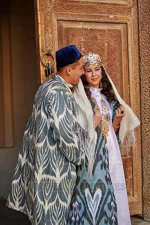 bridal couple in traditional clothes